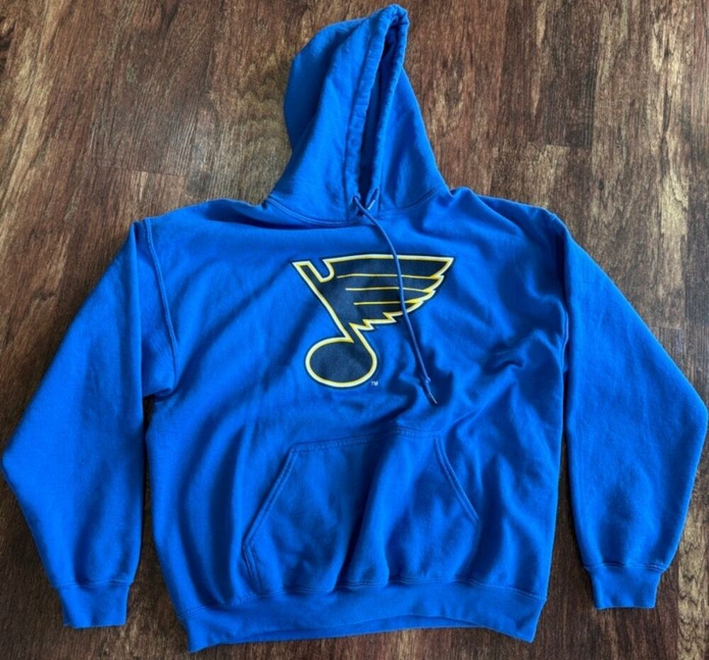 St. Louis Blues NHL Hockey Blue Hoodie Sweatshirt Men's Size Large